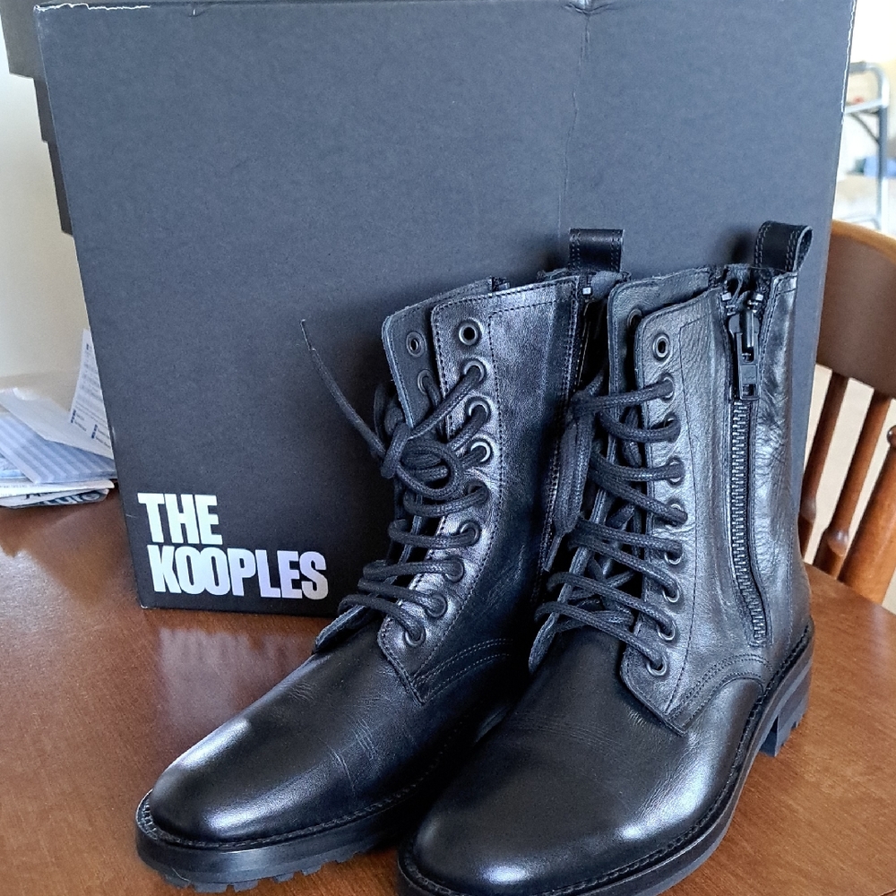 The Kooples Black Genuine Leather Womens Boots 38
